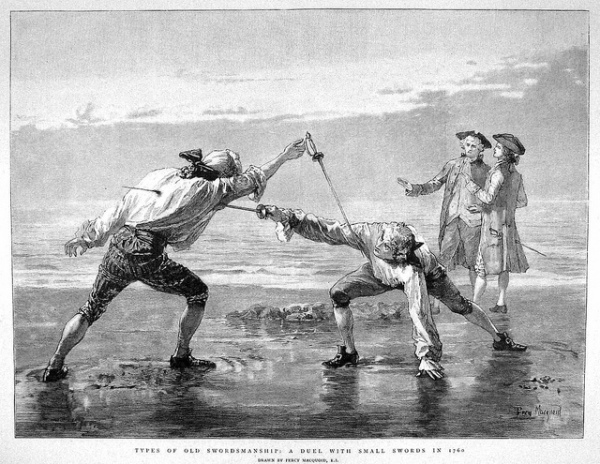 A Duel with Small Swords in 1760 by Percy MacQuoid, R.I., February 6, 1897 
